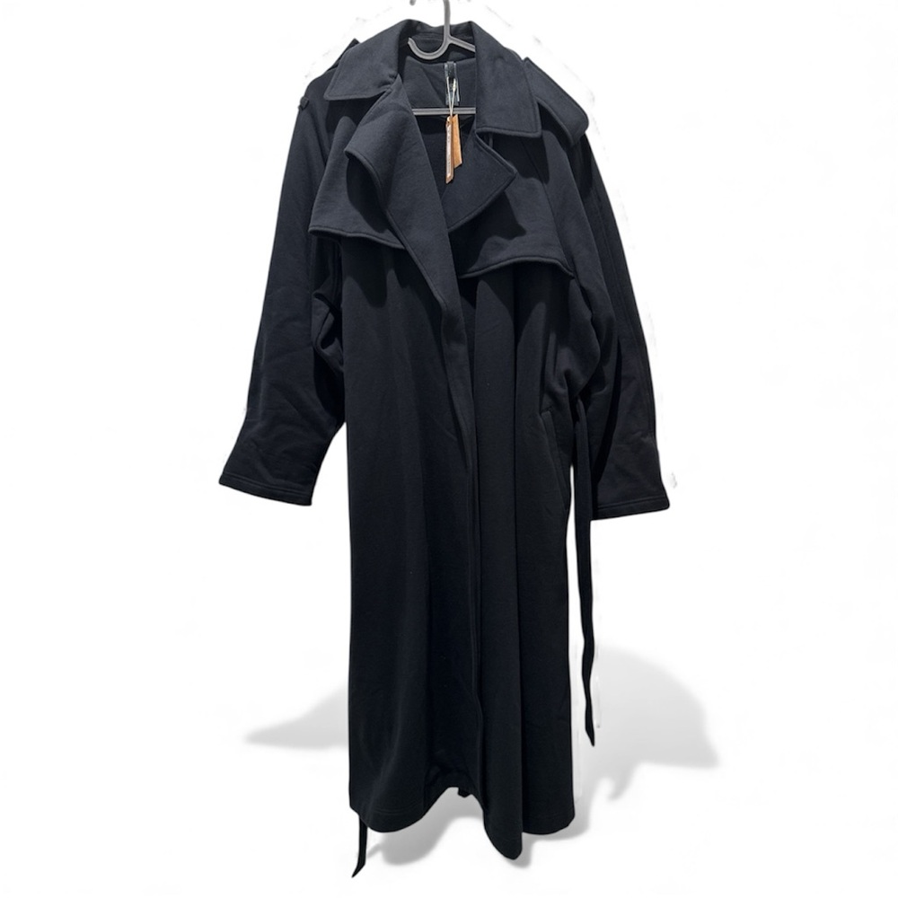 SKIMS Oversized Black Boyfriend Fleece Trench Coat Small NWT